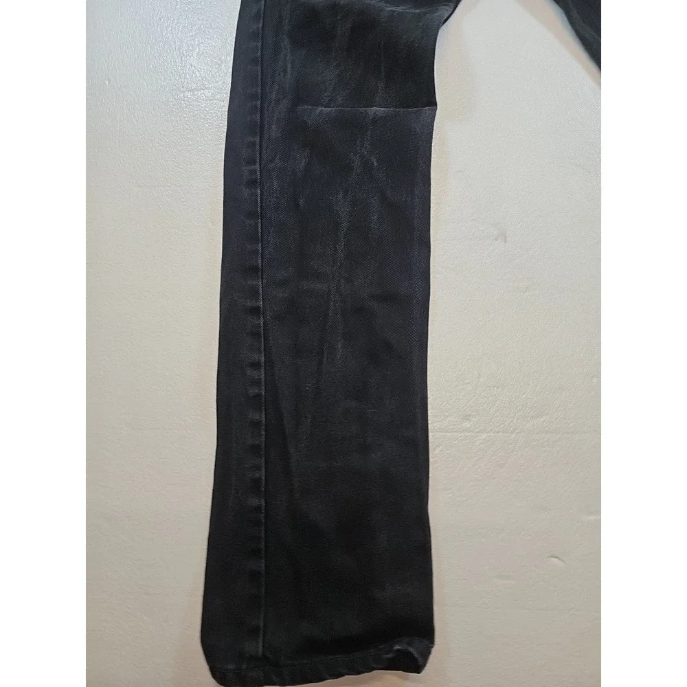 Levis 505 Jeans Mens 34X36(33x34) Black Relaxed Fit Mid Rise Dark Wash Denim
